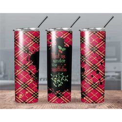 personalized christmas tumbler // christmas wrapping paper tumbler // christmas mistletoe tumbler // custom christmas tu