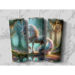 Majestic Unicorn Tumbler with Straw and Lid Christmas Gift for Her Unicorn Lover, Glitter Unicorn Tumbler Gift for Unico