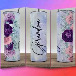 lavender floral bridesmaid tumbler custom skinny tumbler, bridesmaid tumblers, personalized tumbler with names,personali