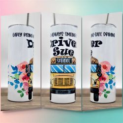 school bus driver life 20oz skinny tumbler, personalized tumbler option bus driver tumbler cup, great teacher gift!