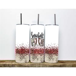 baseball mom tumbler | tumbler for baseball mom | 20oz baseball mom tumbler | tumbler with unique baseball design