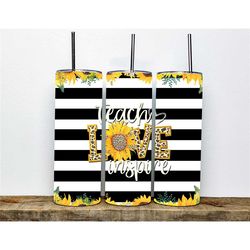 sunflower teach love inspire tumbler | sunflower tumbler for teacher | gift for teacher | teacher day gift