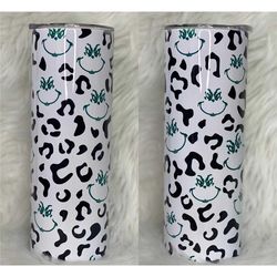 the grinch cheetah print tumbler 20 oz