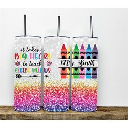 personalized teacher tumbler - it take a big heart to teach little minds gift for teacher - school teacher appreciation