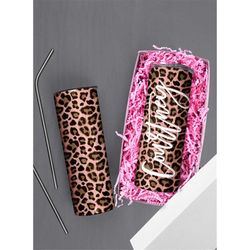 blush leopard print,custom tumblers,bridesmaid tumblers,custom skinny tumblers,bachelorette party cup,personalized tumbl