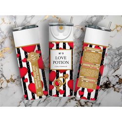 valentines day love potion red heart spray can tumbler,be gone perfume spray travel coffee mug,gift for her,skinny tumbl