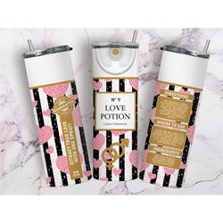 valentines day love potion glitter heart spray can tumbler,be gone perfume spray travel coffee mug,gift for her,skinny t