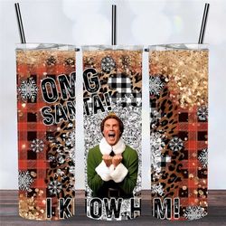 elf christmas movie classic glitter tumbler,xmas festive holiday vibes funny quote travel coffee mug gift,skinny tumbler