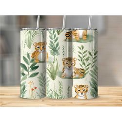 cute animal 20oz straight skinny tumbler, personalized cute animal tumbler with name, elephant tumbler gift for women, g