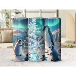 panguin Christmas tumbler | holiday gift-for her | gifte-for son | gift-for children | gifte-for coffee cup |  traveltum
