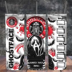 horror prisonor coffee inflated halloween tumbler,fall scary spooky vibes scream ghost face travel coffee mug,skinny tum