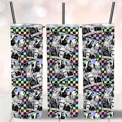 pastel tarot horror movie characters halloween tumbler,scary fall travel coffee mug,esoteric magic,horror fan,skinny tum