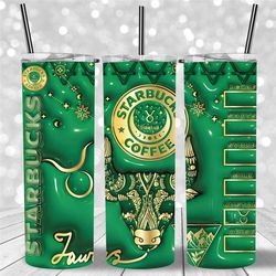 taurus zodiac coffee inflated tumbler, astrology cosmic puffy travel mug, unisex birthday gift, trendy skinny tumbler wi