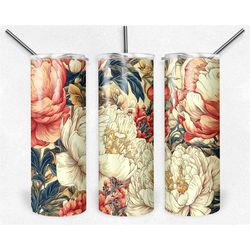 peonies tumbler | floral art water bottle | 20oz peony drinkware birthday gift | gift for her | gift for mom