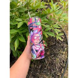 20oz tumbler| double insulated, hot cup, cold cup, pickle rick, cartoon