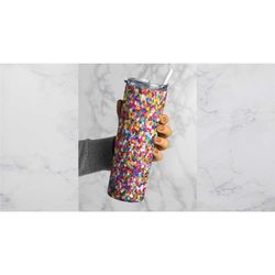 glitter tumbler | fun confetti water bottle | 20oz tumbler birthday gift | gift for her