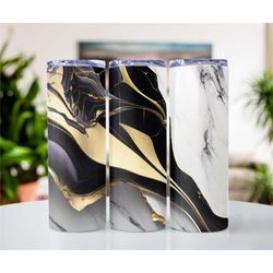 black and gold geode print 20oz metal tumblers, skinny tumbler cups, bridesmaids gifts, gift ideas for her