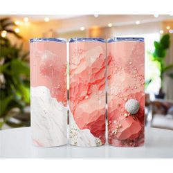 pink glitter geode print 20oz metal tumblers, skinny tumbler cups, bridesmaids gifts, gift ideas for her