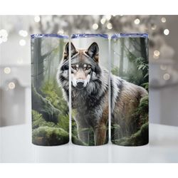wolf animal skinny 20oz metal tumblers, wolf nature tumbler, tumbler cup gifts, skinny tumblers, gift cups