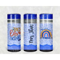 teacher appreciation teacher vibes personalized 20 oz skinny tumbler