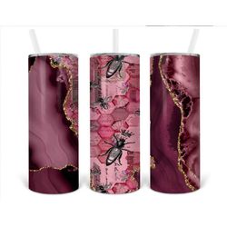 ruby bee queen 20 oz skinny tumbler | bee cup
