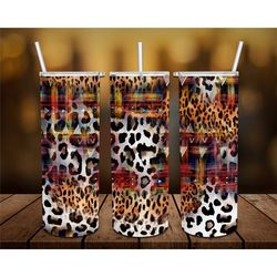 colorful abstract animal print personalized 20 oz skinny tumbler