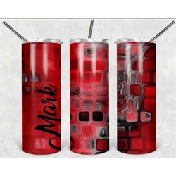 red and black 2 personalized 20 oz skinny tumbler