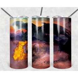fierce fire breathing dragon eye personalized 20 oz skinny tumbler