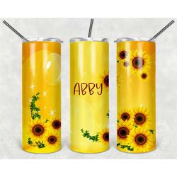sunflower personalized 20 oz skinny tumbler