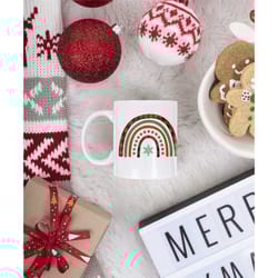 rainbow christmas mug