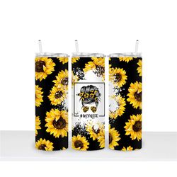 sunflower mom life 20oz skinny tumbler