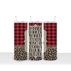 christmas reindeer and liquor 20oz skinny tumbler