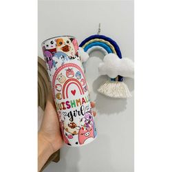 squishmallow personalized tumbler with straw gift idea for her reusable travel water bottle gift for teenagers