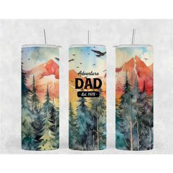 adventure dad tumbler, personalized stainless steel father's day skinny tumbler, father's day gift, dad gift, grandpa tu