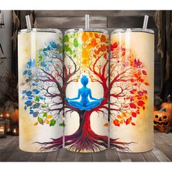 spiritual chakra tree of life 20 oz skinny tumbler