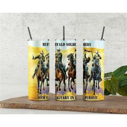 buffalo soldiers, military, black soldiers, veterans, gifts, custom names & messages added, personalized tumbler w/straw