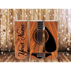 acoustic guitar tumbler, version 2, music tumbler, musical tumbler, music art, custom guitar, personalizable guitar, jaz