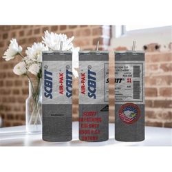 scott air pack, glow in the dark, stainless steel, firefighter, tumbler