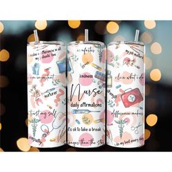 nurse daily affirmations 20oz skinny tumbler