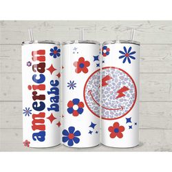 american babe retro 20oz skinny tumbler. trendy skinny tumbler. everyday tumbler. 4th of july tumbler
