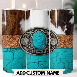 Western Belt Buckle Tumbler   Rodeo Tumbler   Country Western Tumbler   Turquoise Jewelry Tumbler