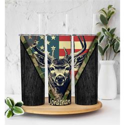 deer hunting tumbler, american flag tumbler, perfect tumbler gift, gift for him, gift for her, 20oz tumbler
