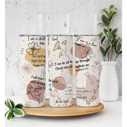 christian affirmation tumbler, positive affirmation tumbler, gift for her, christian tumbler, 20oz tumbler