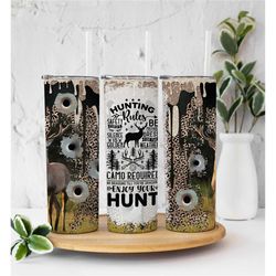 american deer hunting rules tumbler, gift for him, hunting tumbler, gift for dad, 20oz tumbler