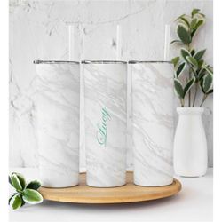 white marble tumbler, personalized tumbler, gift for her, gift for mom, gift for him, 20oz tumbler