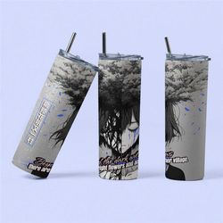 resilience blossom tumbler -mindful art 20 oz stainless steel tumbler, blooming flowers design, inspiring daily reminder