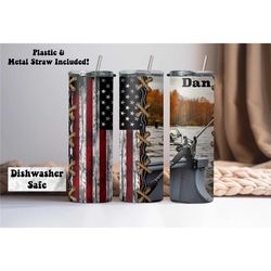 personalized fishing tumbler, custom name fishing hunting tumbler cup mug, fishing hunting gifts for him men dad boyfrie