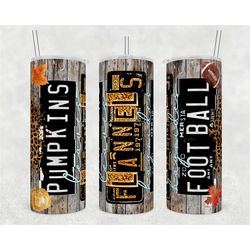 pumpkins flannels football tumbler, 20oz skinny tumbler, fall tumbler, flannel tumbler, its fall tumbler, cute tumblers,