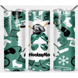 hockey mom tumbler, 20oz skinny tumbler, hockey mom, hockey life, tumbler with lid and straw