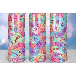 sweet hearts valentines day tumblers, anti valentines day tumbler, 20oz skinny tumbler